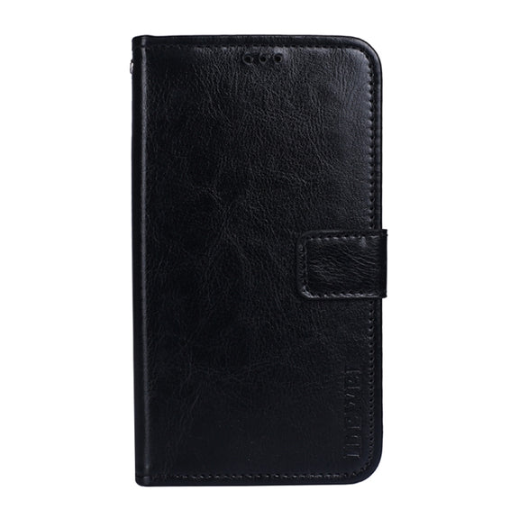 For Sharp Aquos R6 idewei Crazy Horse Texture Horizontal Flip Leather Case with Holder & Card Slots & Wallet(Black)