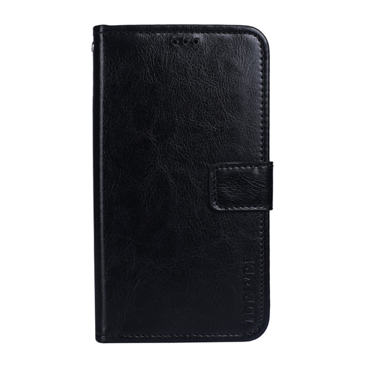 For Sharp Aquos R6 idewei Crazy Horse Texture Horizontal Flip Leather Case with Holder & Card Slots & Wallet(Black)