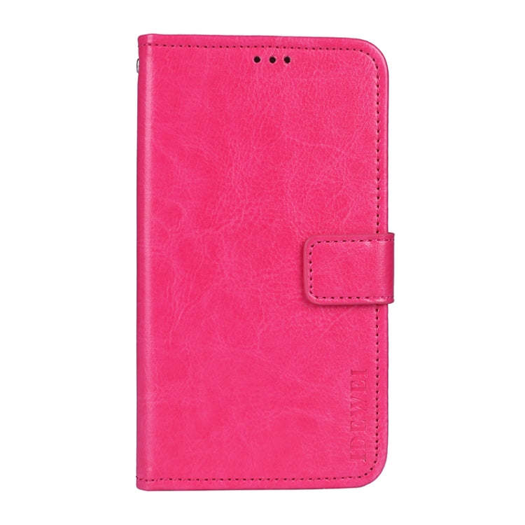 For Sharp Aquos R6 idewei Crazy Horse Texture Horizontal Flip Leather Case with Holder & Card Slots & Wallet(Rose Red)