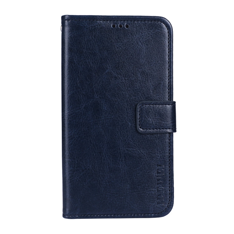 For Sharp Aquos R6 idewei Crazy Horse Texture Horizontal Flip Leather Case with Holder & Card Slots & Wallet(Blue)
