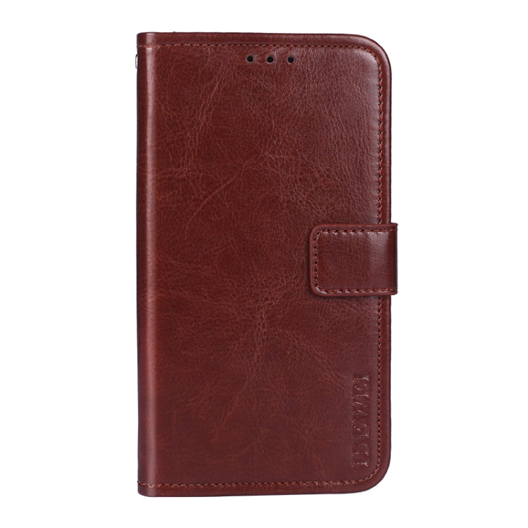 For Sharp Aquos R6 idewei Crazy Horse Texture Horizontal Flip Leather Case with Holder & Card Slots & Wallet(Brown)