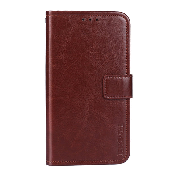 For Sharp Aquos R6 idewei Crazy Horse Texture Horizontal Flip Leather Case with Holder & Card Slots & Wallet(Brown)