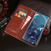 For Sharp Aquos R6 idewei Crazy Horse Texture Horizontal Flip Leather Case with Holder & Card Slots & Wallet(White)