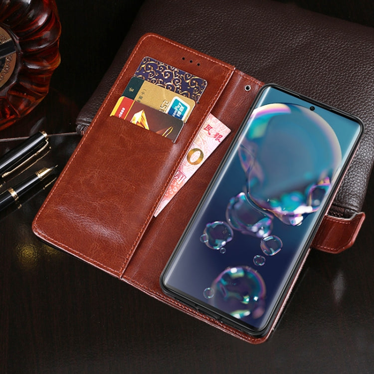 For Sharp Aquos R6 idewei Crazy Horse Texture Horizontal Flip Leather Case with Holder & Card Slots & Wallet(White)