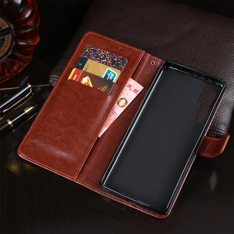 For TCL 20 Pro 5G idewei Crazy Horse Texture Horizontal Flip Leather Case with Holder & Card Slots & Wallet(Blue)