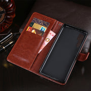 For TCL 20 Pro 5G idewei Crazy Horse Texture Horizontal Flip Leather Case with Holder & Card Slots & Wallet(Red)