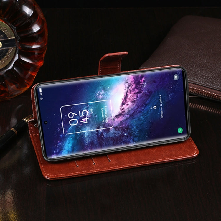 For TCL 20 Pro 5G idewei Crazy Horse Texture Horizontal Flip Leather Case with Holder & Card Slots & Wallet(Red)