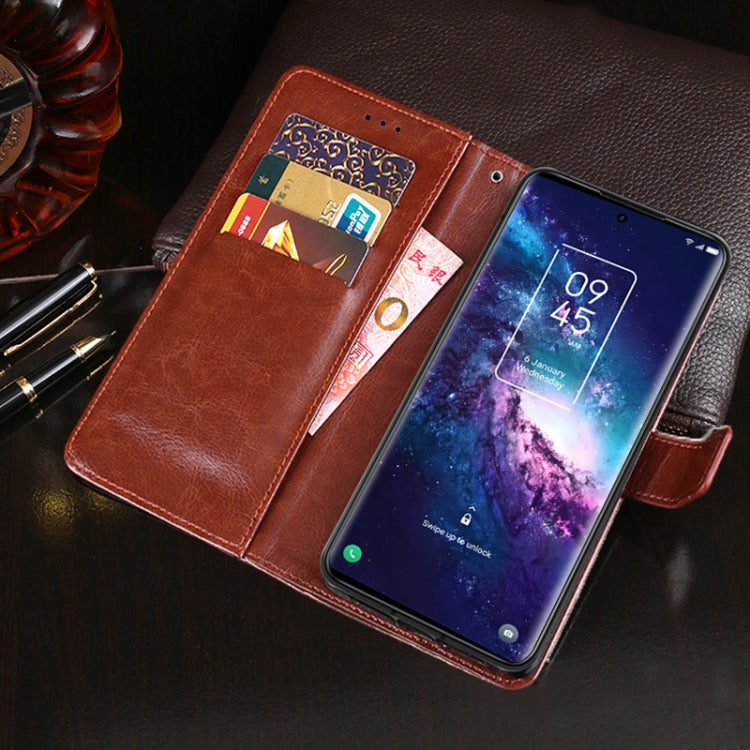For TCL 20 Pro 5G idewei Crazy Horse Texture Horizontal Flip Leather Case with Holder & Card Slots & Wallet(Sky Blue)