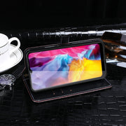 For Outkitel C23 Pro idewei Crocodile Texture Horizontal Flip Leather Case with Holder & Card Slots & Wallet(Black)