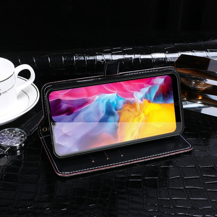 For Outkitel C23 Pro idewei Crocodile Texture Horizontal Flip Leather Case with Holder & Card Slots & Wallet(Black)