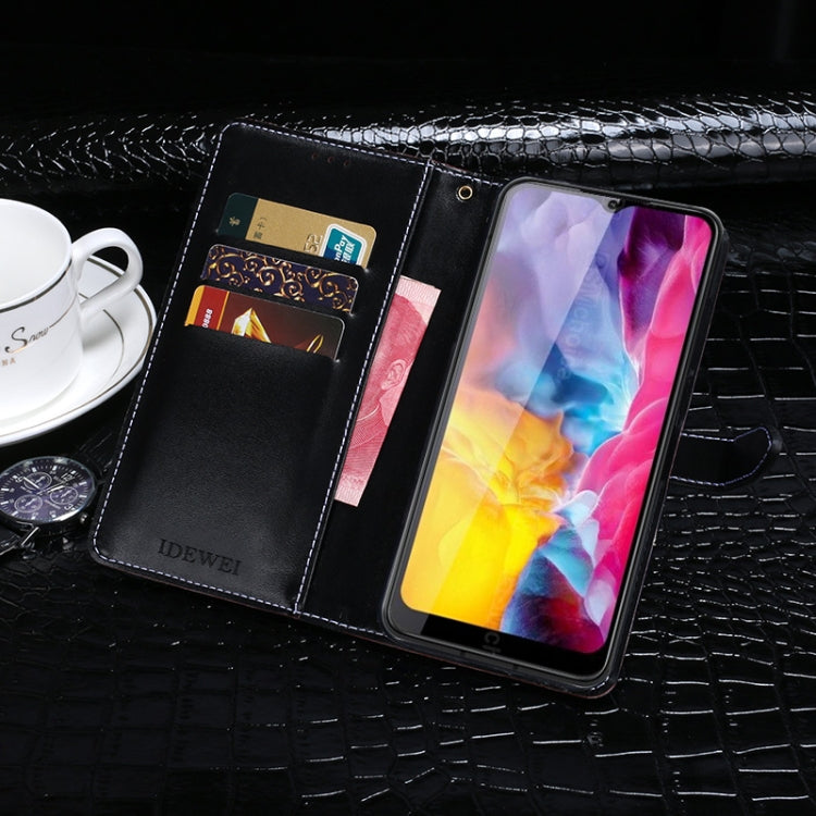 For Outkitel C23 Pro idewei Crocodile Texture Horizontal Flip Leather Case with Holder & Card Slots & Wallet(Black)