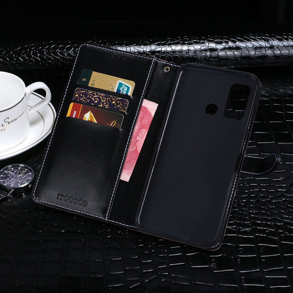 For Outkitel C23 Pro idewei Crocodile Texture Horizontal Flip Leather Case with Holder & Card Slots & Wallet(Dark Blue)