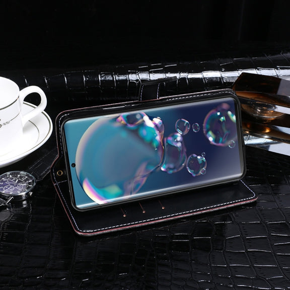 For Sharp Aquos R6 idewei Crocodile Texture Horizontal Flip Leather Case with Holder & Card Slots & Wallet(Black)