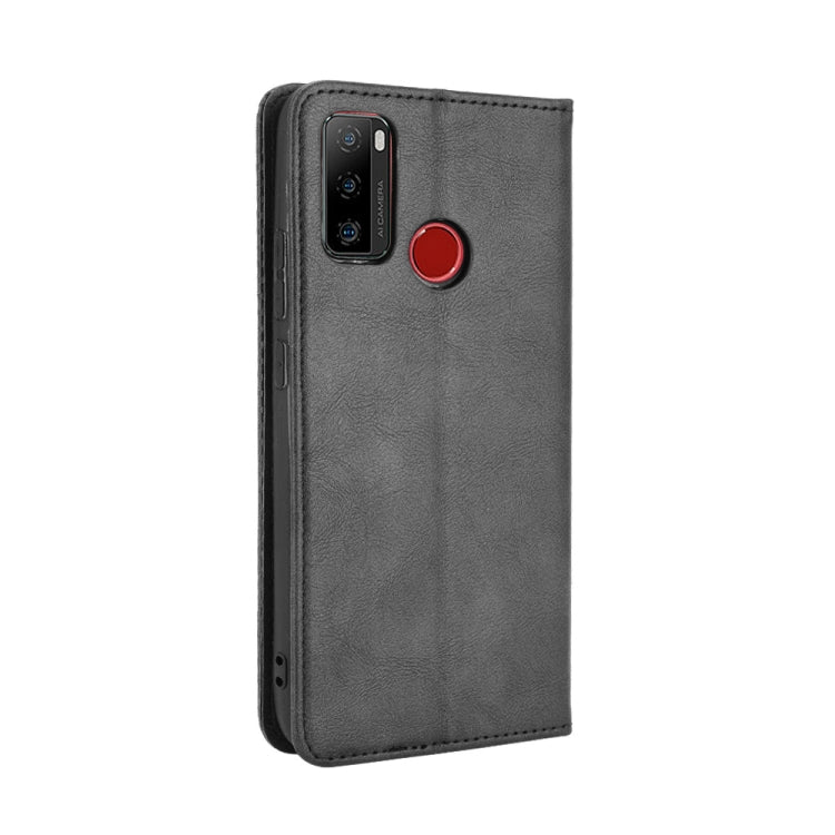For Ulefone Note 10 Magnetic Buckle Retro Crazy Horse Texture Horizontal Flip Leather Case with Holder & Card Slots & Photo Frame(Black)