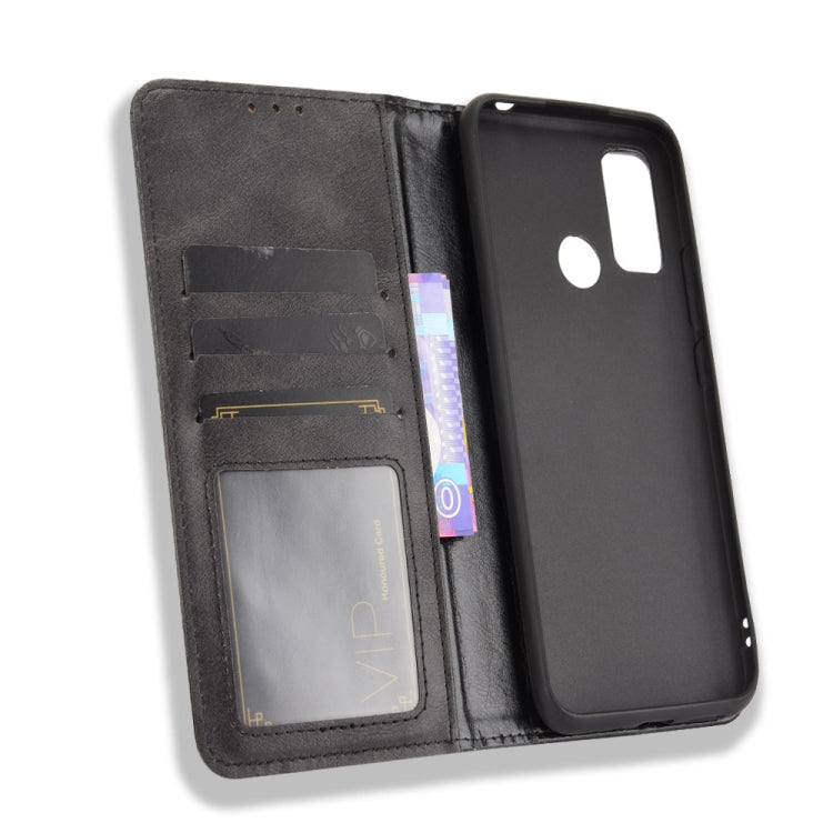 For Ulefone Note 10 Magnetic Buckle Retro Crazy Horse Texture Horizontal Flip Leather Case with Holder & Card Slots & Photo Frame(Black)