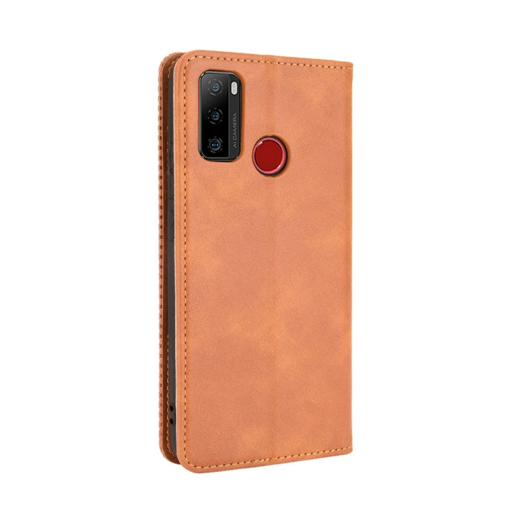 For Ulefone Note 10 Magnetic Buckle Retro Crazy Horse Texture Horizontal Flip Leather Case with Holder & Card Slots & Photo Frame(Brown)