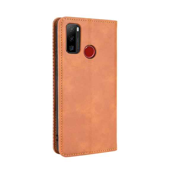 For Ulefone Note 10 Magnetic Buckle Retro Crazy Horse Texture Horizontal Flip Leather Case with Holder & Card Slots & Photo Frame(Brown)