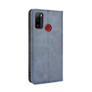 For Ulefone Note 10 Magnetic Buckle Retro Crazy Horse Texture Horizontal Flip Leather Case with Holder & Card Slots & Photo Frame(Blue)