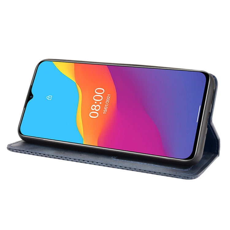 For Ulefone Note 10 Magnetic Buckle Retro Crazy Horse Texture Horizontal Flip Leather Case with Holder & Card Slots & Photo Frame(Blue)