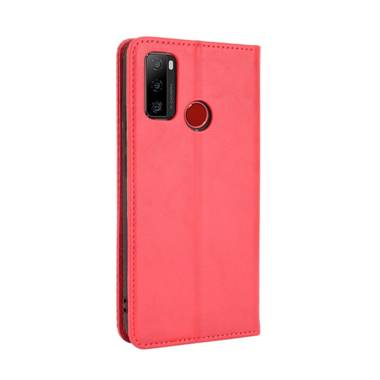 For Ulefone Note 10 Magnetic Buckle Retro Crazy Horse Texture Horizontal Flip Leather Case with Holder & Card Slots & Photo Frame(Red)