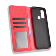 For Ulefone Note 10 Magnetic Buckle Retro Crazy Horse Texture Horizontal Flip Leather Case with Holder & Card Slots & Photo Frame(Red)