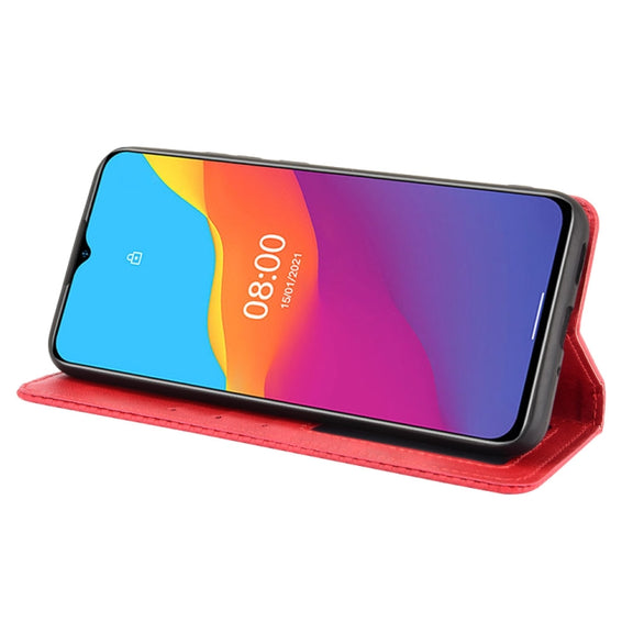 For Ulefone Note 10 Magnetic Buckle Retro Crazy Horse Texture Horizontal Flip Leather Case with Holder & Card Slots & Photo Frame(Red)