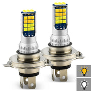 2 PCS V6 H4 DC9-36V 30W 3000LM IP65 Car LED Double Color Fog Light with 30LEDs SMD-2525 Lamp