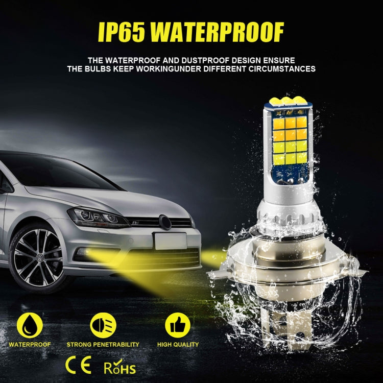 2 PCS V6 H4 DC9-36V 30W 3000LM IP65 Car LED Double Color Fog Light with 30LEDs SMD-2525 Lamp