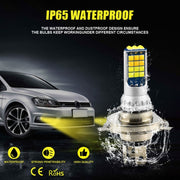 2 PCS V6 H4 DC9-36V 30W 3000LM IP65 Car LED Double Color Fog Light with 30LEDs SMD-2525 Lamp