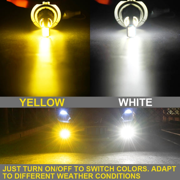 2 PCS V6 H7 DC9-36V 30W 3000LM IP65 Car LED Double Color Fog Light with 30LEDs SMD-2525 Lamp
