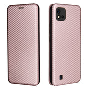 For OPPO Realme C11 2021 Carbon Fiber Texture Horizontal Flip TPU + PC + PU Leather Case with Card Slot(Pink)