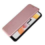 For OPPO Realme C11 2021 Carbon Fiber Texture Horizontal Flip TPU + PC + PU Leather Case with Card Slot(Pink)