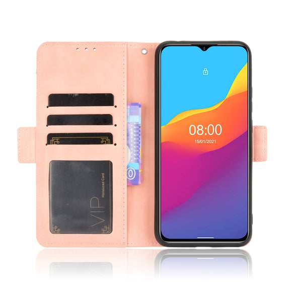 For Ulefone Note 10 Skin Feel Calf Pattern Horizontal Flip Leather Case with Holder & Card Slots & Photo Frame(Pink)