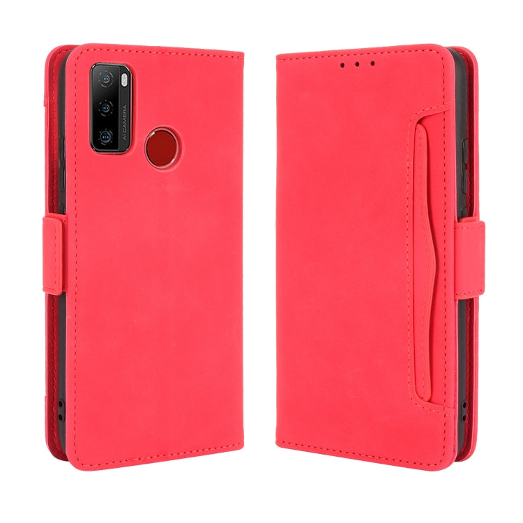 For Ulefone Note 10 Skin Feel Calf Pattern Horizontal Flip Leather Case with Holder & Card Slots & Photo Frame(Red)
