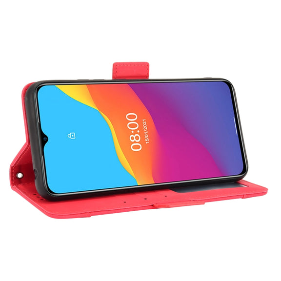 For Ulefone Note 10 Skin Feel Calf Pattern Horizontal Flip Leather Case with Holder & Card Slots & Photo Frame(Red)