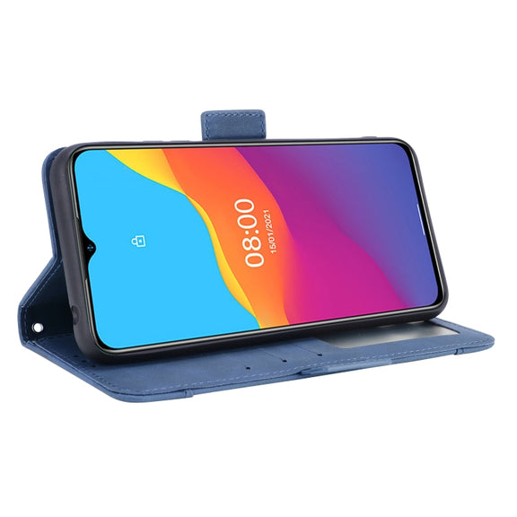 For Ulefone Note 10 Skin Feel Calf Pattern Horizontal Flip Leather Case with Holder & Card Slots & Photo Frame(Blue)