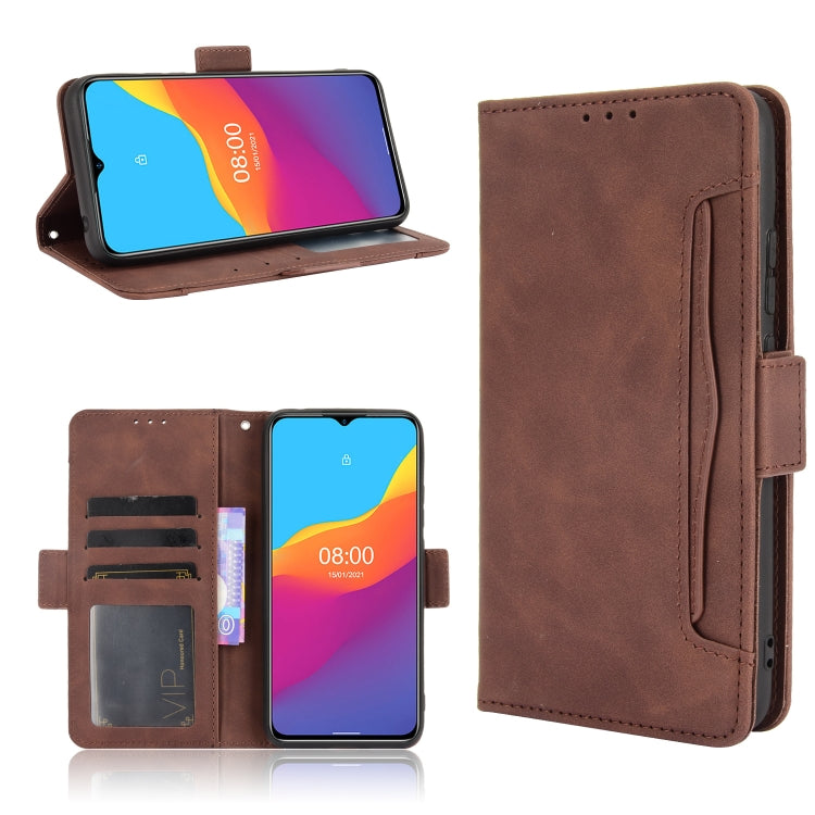 For Ulefone Note 10 Skin Feel Calf Pattern Horizontal Flip Leather Case with Holder & Card Slots & Photo Frame(Brown)