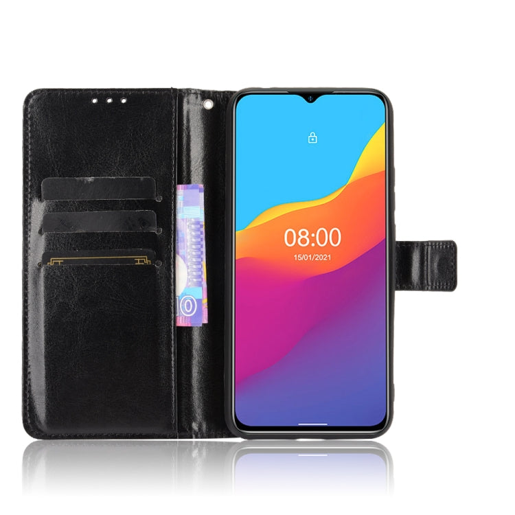 For Ulefone Note 10 Crazy Horse Texture Horizontal Flip Leather Case with Holder & Card Slots & Lanyard(Black)