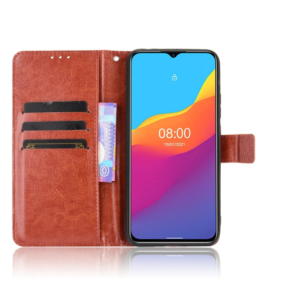 For Ulefone Note 10 Crazy Horse Texture Horizontal Flip Leather Case with Holder & Card Slots & Lanyard(Brown)