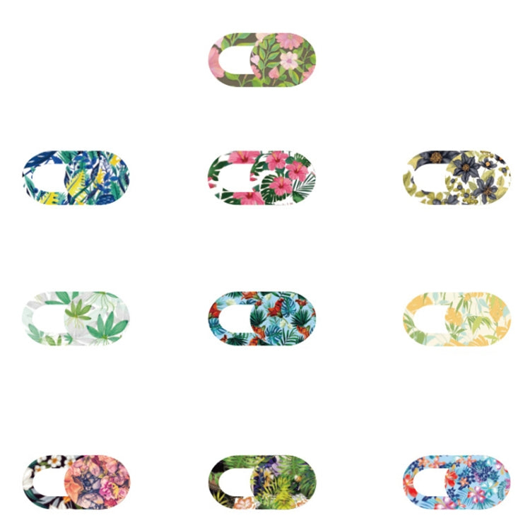 8 PCS Universal Oval Shape Design WebCam Cover Camera Cover for Desktop, Laptop, Tablet, Phones, Color Random(Flower Style)
