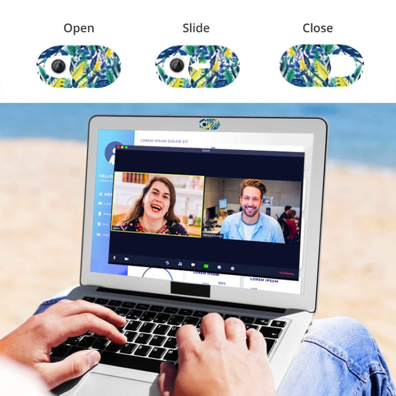 8 PCS Universal Oval Shape Design WebCam Cover Camera Cover for Desktop, Laptop, Tablet, Phones, Color Random(Flower Style)