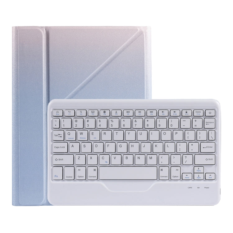 B07 Splittable Bluetooth Keyboard Leather Tablet Case with Triangle Holder & Pen Slot For iPad 9.7 2018 & 2017 / Pro 9.7 / Air 2(Gradient Purple)