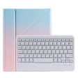 B07 Splittable Bluetooth Keyboard Leather Tablet Case with Triangle Holder & Pen Slot For iPad 9.7 2018 & 2017 / Pro 9.7 / Air 2(Gradient Blue Pink) - Universal by PMC TechLife | Online Shopping South Africa | PMC TechLife