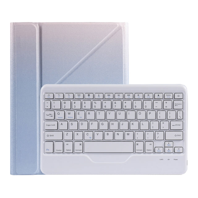 B09 Splittable Bluetooth Keyboard Leather Tablet Case with Triangle Holder & Pen Slot For iPad 10.2 2020 & 2019 / Pro 10.5 inch / Air 3 10.5 inch(Gradient Purple)