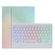 B07S Splittable Backlight Bluetooth Keyboard Leather Tablet Case with Triangle Holder & Pen Slot For iPad 9.7 2018 & 2017 / Pro 9.7 / Air 2(Gradient Rainbow) - Universal by PMC TechLife | Online Shopping South Africa | PMC TechLife