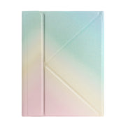 B07S Splittable Backlight Bluetooth Keyboard Leather Tablet Case with Triangle Holder & Pen Slot For iPad 9.7 2018 & 2017 / Pro 9.7 / Air 2(Gradient Rainbow)
