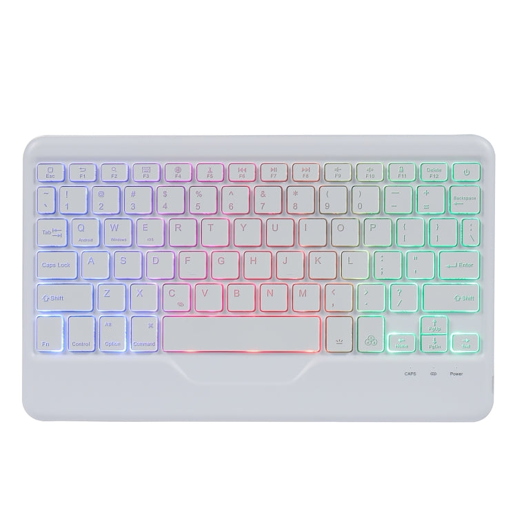 B07S Splittable Backlight Bluetooth Keyboard Leather Tablet Case with Triangle Holder & Pen Slot For iPad 9.7 2018 & 2017 / Pro 9.7 / Air 2(Gradient Rainbow)