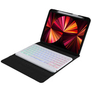 B07S Splittable Backlight Bluetooth Keyboard Leather Tablet Case with Triangle Holder & Pen Slot For iPad 9.7 2018 & 2017 / Pro 9.7 / Air 2(Gradient Rainbow)