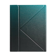 B07S Splittable Backlight Bluetooth Keyboard Leather Tablet Case with Triangle Holder & Pen Slot For iPad 9.7 2018 & 2017 / Pro 9.7 / Air 2(Gradient Dark Green)