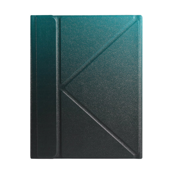 B07S Splittable Backlight Bluetooth Keyboard Leather Tablet Case with Triangle Holder & Pen Slot For iPad 9.7 2018 & 2017 / Pro 9.7 / Air 2(Gradient Dark Green)
